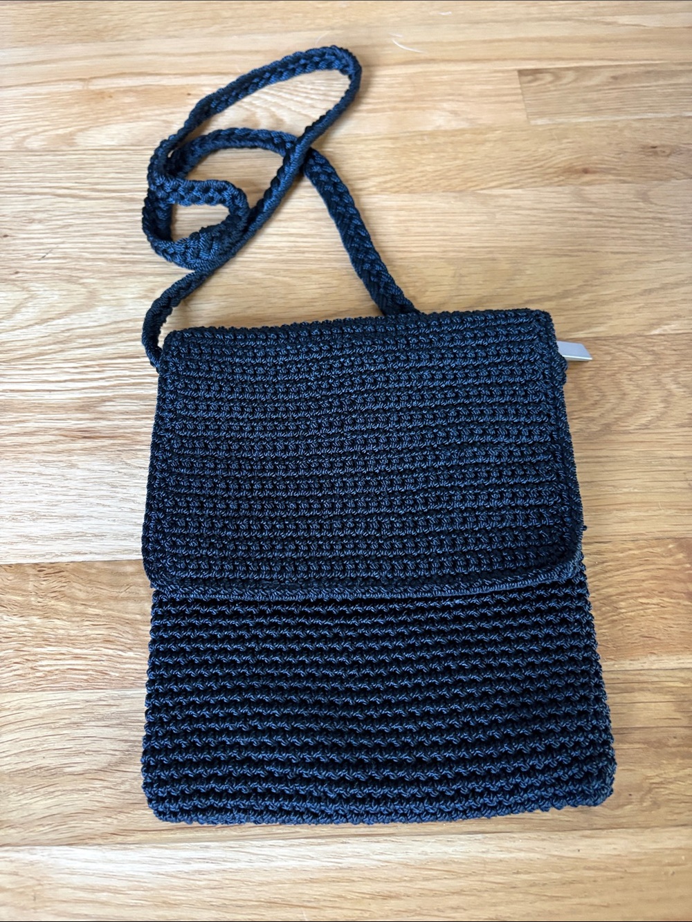 The Sak Black Crochet Crossbody Bag